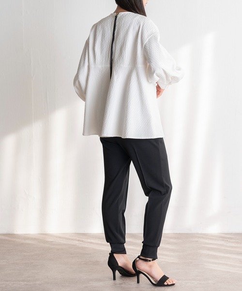 EUCLAID（エウクレイド）の「ふくれジャカードブラウス（シャツ/ブラウス・レディース・ブラック/ホワイト・38）」の13枚目の写真