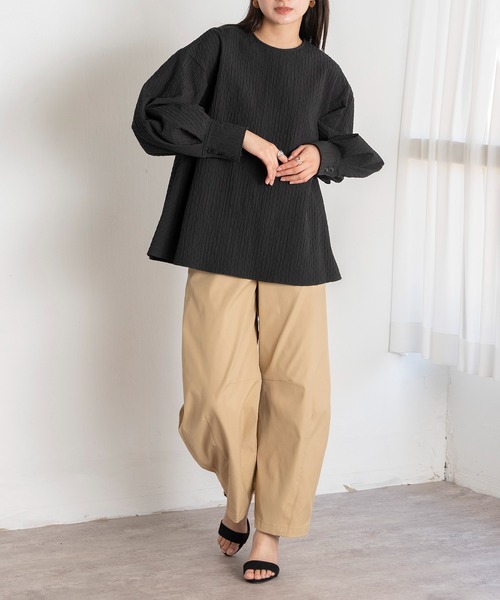 EUCLAID（エウクレイド）の「ふくれジャカードブラウス（シャツ/ブラウス・レディース・ブラック/ホワイト・38）」の16枚目の写真