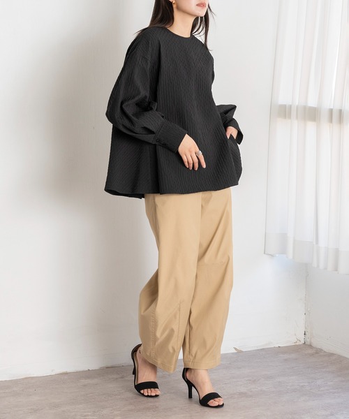 EUCLAID（エウクレイド）の「ふくれジャカードブラウス（シャツ/ブラウス・レディース・ブラック/ホワイト・38）」の17枚目の写真