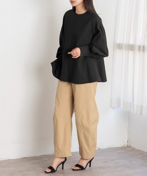 EUCLAID（エウクレイド）の「ふくれジャカードブラウス（シャツ/ブラウス・レディース・ブラック/ホワイト・38）」の8枚目の写真