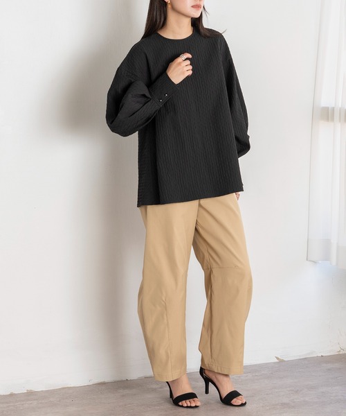 EUCLAID（エウクレイド）の「ふくれジャカードブラウス（シャツ/ブラウス・レディース・ブラック/ホワイト・38）」の9枚目の写真