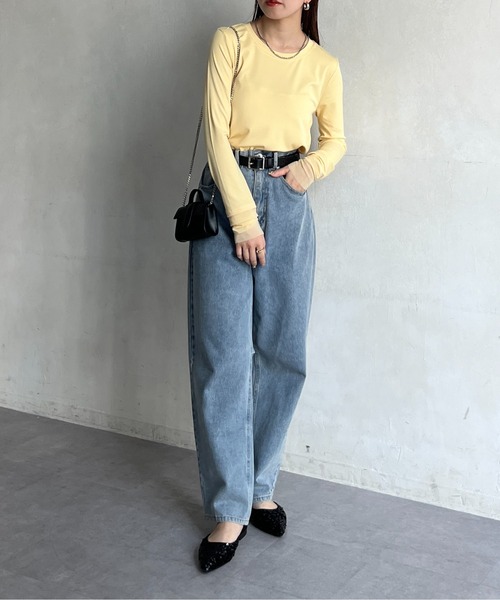 Thevon（ゼボン）の「袖先シアー切替リブプルオーバー（Tシャツ/カットソー・レディース・イエロー/アイボリー/ブラック・FREE）」の8枚目の写真