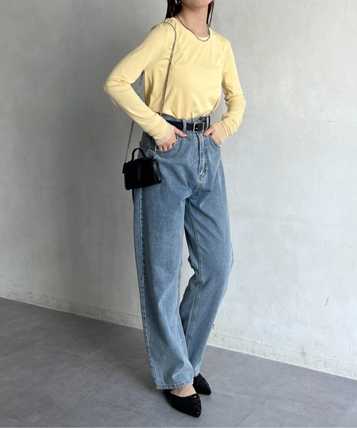 Thevon（ゼボン）の「袖先シアー切替リブプルオーバー（Tシャツ/カットソー・レディース・イエロー/アイボリー/ブラック・FREE）」の9枚目の写真