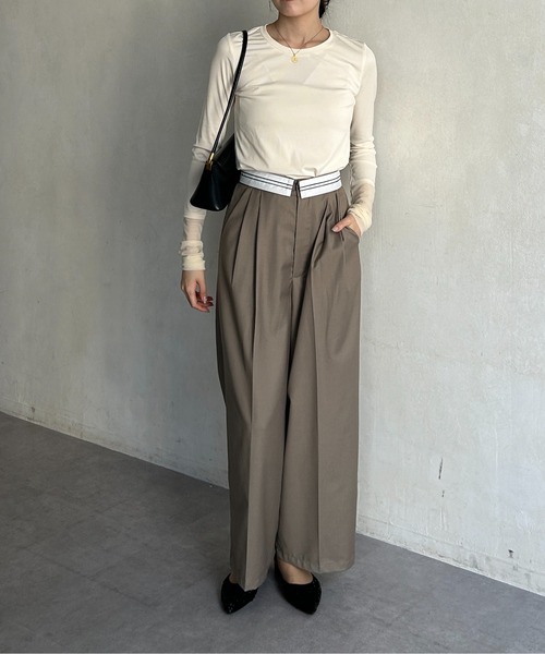 Thevon（ゼボン）の「袖先シアー切替リブプルオーバー（Tシャツ/カットソー・レディース・イエロー/アイボリー/ブラック・FREE）」の16枚目の写真