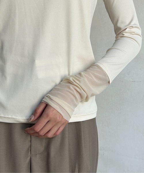 Thevon（ゼボン）の「袖先シアー切替リブプルオーバー（Tシャツ/カットソー・レディース・イエロー/アイボリー/ブラック・FREE）」の19枚目の写真