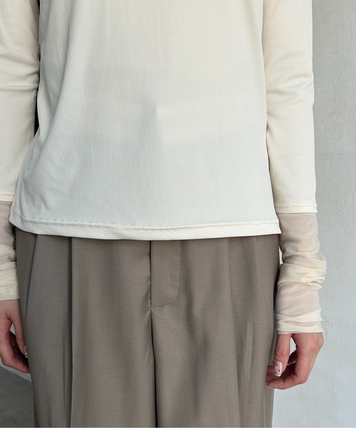 Thevon（ゼボン）の「袖先シアー切替リブプルオーバー（Tシャツ/カットソー・レディース・イエロー/アイボリー/ブラック・FREE）」の20枚目の写真