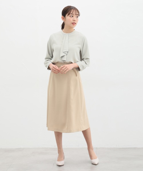 Honeys（ハニーズ）の「ベルト付フレアスカート（スカート・レディース・ベージュ/ネイビー/グレイッシュベージュ/ブラック・M/S/3L/LL/L）」の13枚目の写真