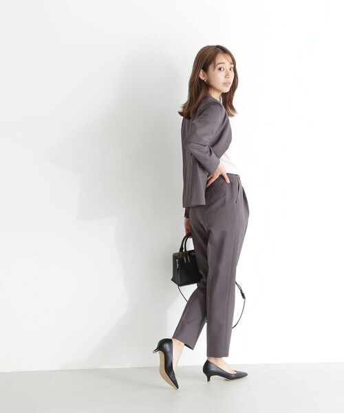 ナチュラルビューティーベーシック　ノーカラーパンツスーツ　グレー　上M 下L 楽天市場】Natural Beauty Basic スーツの通販