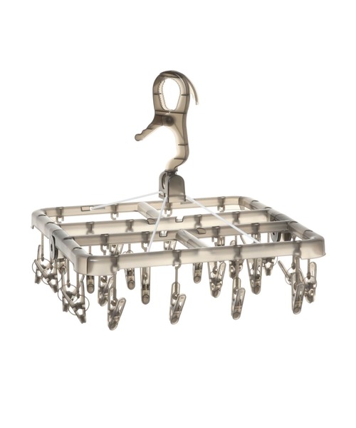 LAKOLE（ラコレ）の「折り畳み角ハンガー24P / 105464（ランドリーグッズ・レディース・チャコール・FREE）」の3枚目の写真