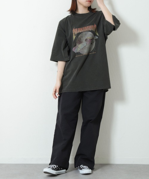 ZIP FIVE(ジップファイブ)の「【ZIP FIVE】レトロプリント ヴィンテージライク ロックプリント バンドTシャツ ビッグシルエットTシャツ 【ピグメント加工】(Tシャツ/カットソー・メンズ・ネイビー/チャコール/ブラック系/ブラック/ネイビー系/グレー系・MEDIUM/LARGE)」の15枚目の写真