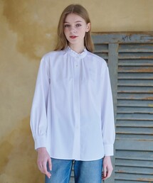 スタンドフリルネックシャツ