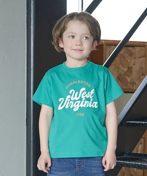 b・ROOM（ビールーム）の「【型崩れしないやわらかコットン】選べる8パターンオリジナルプリントTシャツ（Tシャツ/カットソー・キッズ・オフホワイト/ブルー/バイオレット/トップグレー/ライトベージュ/ブルーグリーン/ブラック/マスタード・110cm/140cm/120cm/100cm/130cm/150cm）」の7枚目の写真