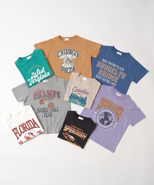 b・ROOM（ビールーム）の「【型崩れしないやわらかコットン】選べる8パターンオリジナルプリントTシャツ（Tシャツ/カットソー・キッズ・オフホワイト/ブルー/バイオレット/トップグレー/ライトベージュ/ブルーグリーン/ブラック/マスタード・110cm/140cm/120cm/100cm/130cm/150cm）」の21枚目の写真