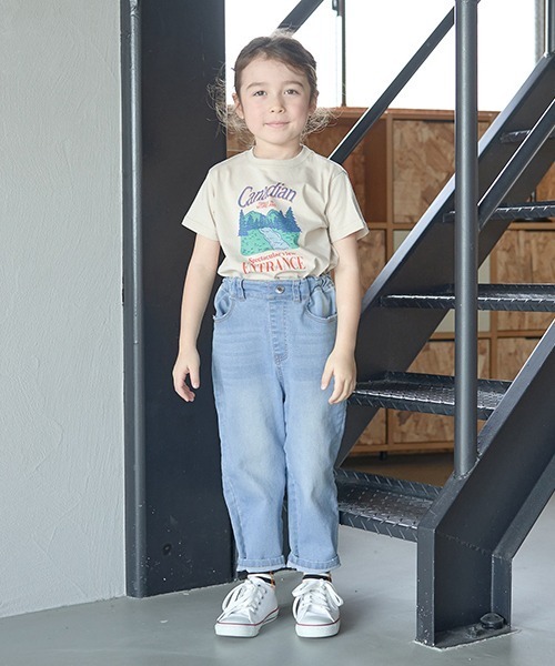 b・ROOM（ビールーム）の「【型崩れしないやわらかコットン】選べる8パターンオリジナルプリントTシャツ（Tシャツ/カットソー・キッズ・オフホワイト/ブルー/バイオレット/トップグレー/ライトベージュ/ブルーグリーン/ブラック/マスタード・110cm/140cm/120cm/100cm/130cm/150cm）」の12枚目の写真