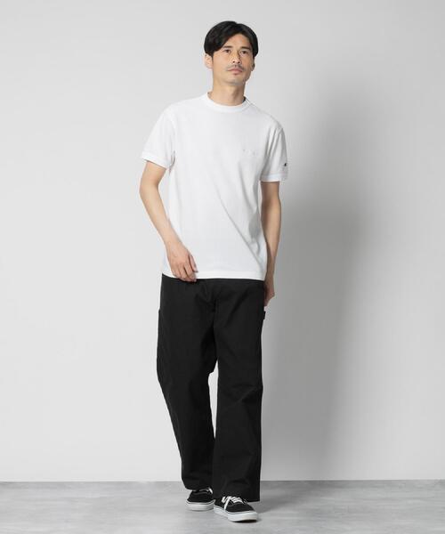 Champion（チャンピオン）の「Champion(チャンピオン)ワンポイントカノコ半袖Tシャツ（Tシャツ/カットソー・メンズ・ダークグリーン/ホワイト/ブラック・M/L/XL）」の15枚目の写真