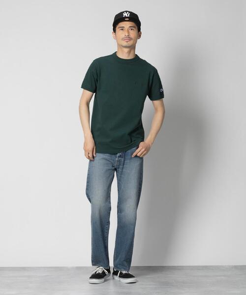 Champion（チャンピオン）の「Champion(チャンピオン)ワンポイントカノコ半袖Tシャツ（Tシャツ/カットソー・メンズ・ダークグリーン/ホワイト/ブラック・M/L/XL）」の18枚目の写真