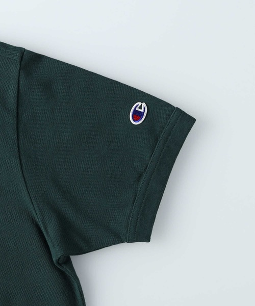 Champion（チャンピオン）の「Champion(チャンピオン)ワンポイントカノコ半袖Tシャツ（Tシャツ/カットソー・メンズ・ダークグリーン/ホワイト/ブラック・M/L/XL）」の6枚目の写真