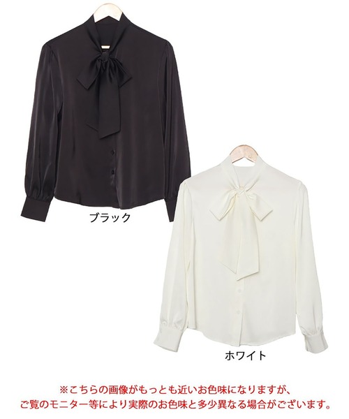 GOLDJAPAN（ゴールドジャパン）の「リボンタイブラウス【大きいサイズ対応】（シャツ/ブラウス・レディース・ホワイト/ブラック・3L/LL/5L/4L）」の18枚目の写真