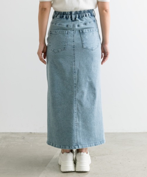 OLIVE des OLIVE（オリーブデオリーブ）の「ストレッチデニムロングスカート　1041010150（デニムスカート・レディース・サックスブルー/インディゴブルー・FREE）」の5枚目の写真
