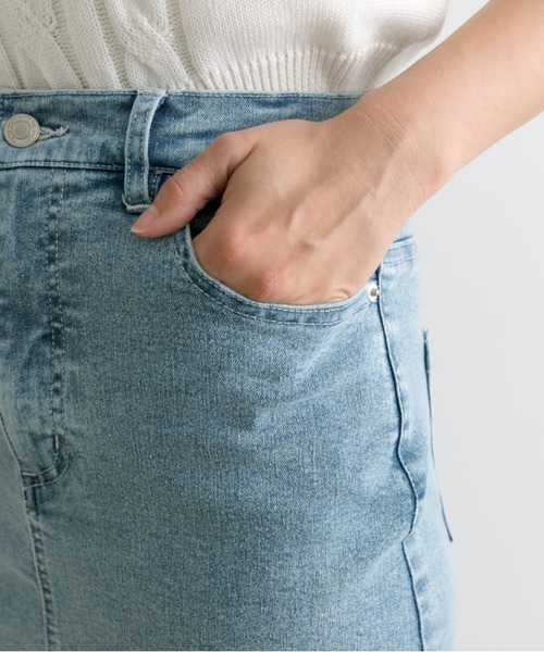 OLIVE des OLIVE（オリーブデオリーブ）の「ストレッチデニムロングスカート　1041010150（デニムスカート・レディース・サックスブルー/インディゴブルー・FREE）」の8枚目の写真