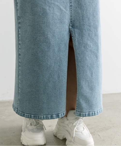 OLIVE des OLIVE（オリーブデオリーブ）の「ストレッチデニムロングスカート　1041010150（デニムスカート・レディース・サックスブルー/インディゴブルー・FREE）」の9枚目の写真