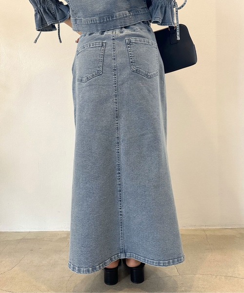 OLIVE des OLIVE（オリーブデオリーブ）の「ストレッチデニムロングスカート　1041010150（デニムスカート・レディース・サックスブルー/インディゴブルー・FREE）」の12枚目の写真