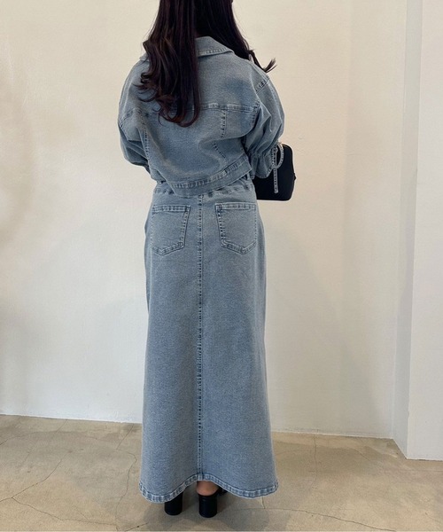 OLIVE des OLIVE（オリーブデオリーブ）の「ストレッチデニムロングスカート　1041010150（デニムスカート・レディース・サックスブルー/インディゴブルー・FREE）」の15枚目の写真