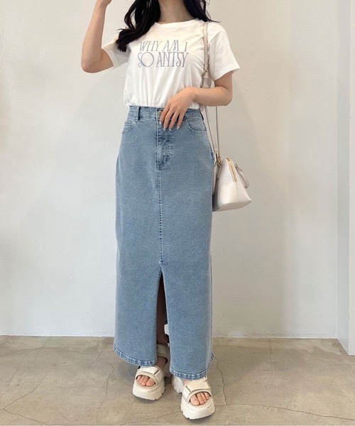 OLIVE des OLIVE（オリーブデオリーブ）の「ストレッチデニムロングスカート　1041010150（デニムスカート・レディース・サックスブルー/インディゴブルー・FREE）」の16枚目の写真