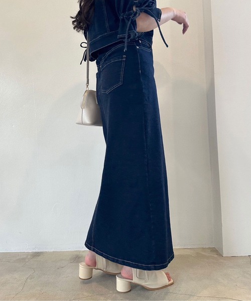 OLIVE des OLIVE（オリーブデオリーブ）の「ストレッチデニムロングスカート　1041010150（デニムスカート・レディース・サックスブルー/インディゴブルー・FREE）」の18枚目の写真