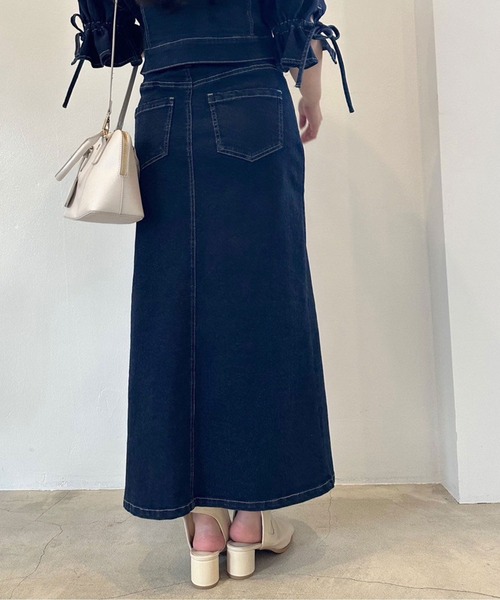 OLIVE des OLIVE（オリーブデオリーブ）の「ストレッチデニムロングスカート　1041010150（デニムスカート・レディース・サックスブルー/インディゴブルー・FREE）」の19枚目の写真