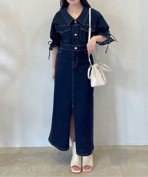 OLIVE des OLIVE（オリーブデオリーブ）の「ストレッチデニムロングスカート　1041010150（デニムスカート・レディース・サックスブルー/インディゴブルー・FREE）」の20枚目の写真