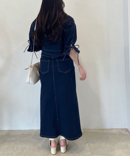 OLIVE des OLIVE（オリーブデオリーブ）の「ストレッチデニムロングスカート　1041010150（デニムスカート・レディース・サックスブルー/インディゴブルー・FREE）」の21枚目の写真