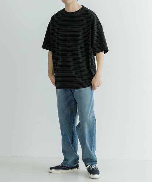 URBAN RESEARCH（アーバンリサーチ）の「マルチボーダーオーバーTシャツ（Tシャツ/カットソー・メンズ・グレー/チャコールグレー/ブラック・MEDIUM/X-LARGE/LARGE）」の11枚目の写真