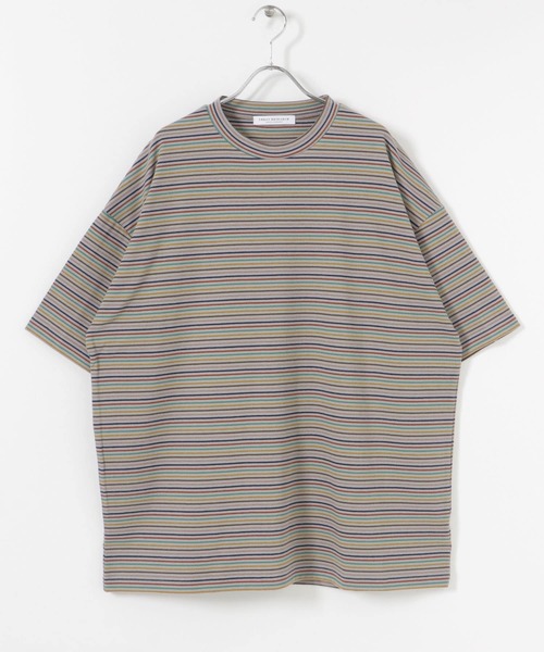 URBAN RESEARCH（アーバンリサーチ）の「マルチボーダーオーバーTシャツ（Tシャツ/カットソー・メンズ・グレー/チャコールグレー/ブラック・MEDIUM/X-LARGE/LARGE）」の21枚目の写真