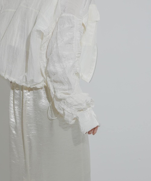 SENSE OF PLACE by URBAN RESEARCH（センスオブプレイスバイアーバンリサーチ）の「ドロストシャーリングシアーブルゾン（ブルゾン・レディース・ブラック/オレンジ/アイボリー・ONE）」の4枚目の写真