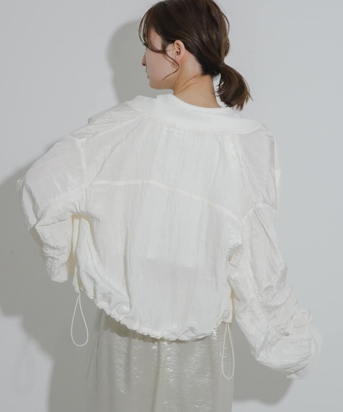 SENSE OF PLACE by URBAN RESEARCH（センスオブプレイスバイアーバンリサーチ）の「ドロストシャーリングシアーブルゾン（ブルゾン・レディース・ブラック/オレンジ/アイボリー・ONE）」の7枚目の写真