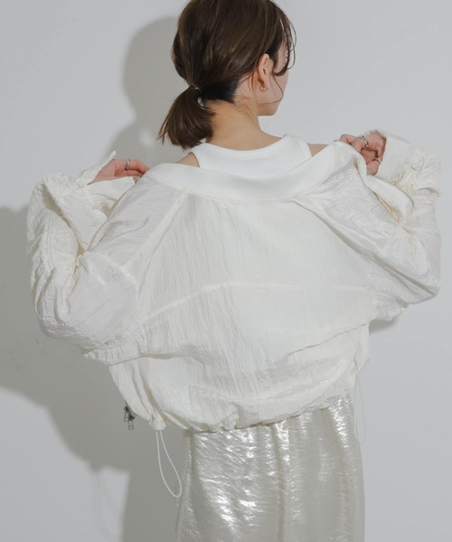 SENSE OF PLACE by URBAN RESEARCH（センスオブプレイスバイアーバンリサーチ）の「ドロストシャーリングシアーブルゾン（ブルゾン・レディース・ブラック/オレンジ/アイボリー・ONE）」の8枚目の写真