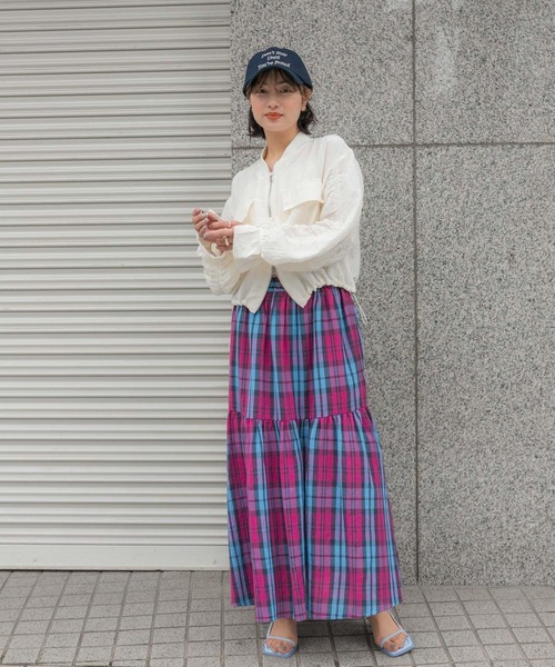 SENSE OF PLACE by URBAN RESEARCH（センスオブプレイスバイアーバンリサーチ）の「ドロストシャーリングシアーブルゾン（ブルゾン・レディース・ブラック/オレンジ/アイボリー・ONE）」の16枚目の写真