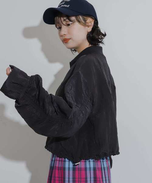 SENSE OF PLACE by URBAN RESEARCH（センスオブプレイスバイアーバンリサーチ）の「ドロストシャーリングシアーブルゾン（ブルゾン・レディース・ブラック/オレンジ/アイボリー・ONE）」の18枚目の写真