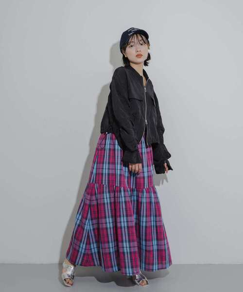 SENSE OF PLACE by URBAN RESEARCH（センスオブプレイスバイアーバンリサーチ）の「ドロストシャーリングシアーブルゾン（ブルゾン・レディース・ブラック/オレンジ/アイボリー・ONE）」の20枚目の写真