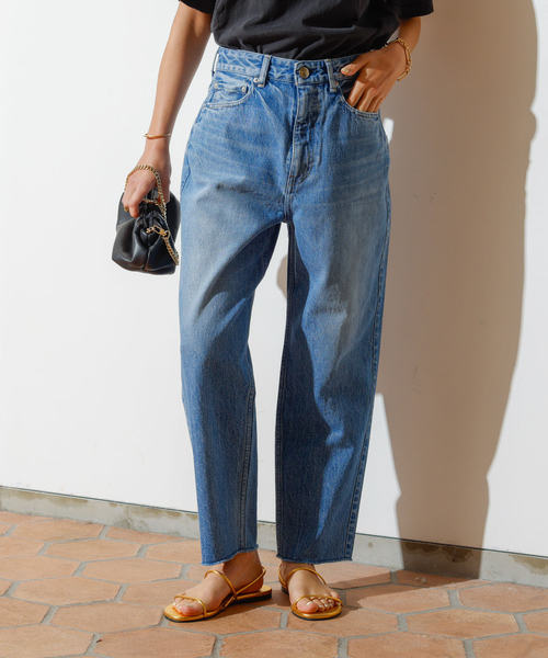 Rouge vif（ルージュヴィフ）の「【RED CARD/レッドカード】別注JAZZ　ルーズテーパードワイドデニム（デニムパンツ・レディース・ブルー・24/23/22/21/25）」の4枚目の写真