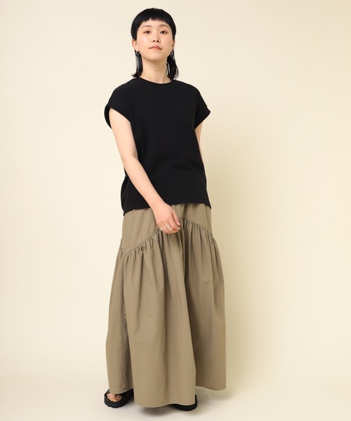 RNA-N(アールエヌエーエヌ)の「M2217 ブロックインレイドロップショルダープルオーバー(Tシャツ/カットソー・レディース・グレイッシュブルー/ブラック/オフホワイト・MEDIUM)」の8枚目の写真
