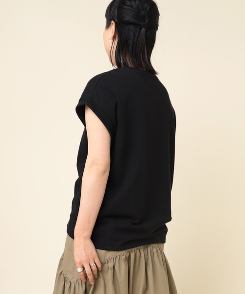 RNA-N(アールエヌエーエヌ)の「M2217 ブロックインレイドロップショルダープルオーバー(Tシャツ/カットソー・レディース・グレイッシュブルー/ブラック/オフホワイト・MEDIUM)」の6枚目の写真