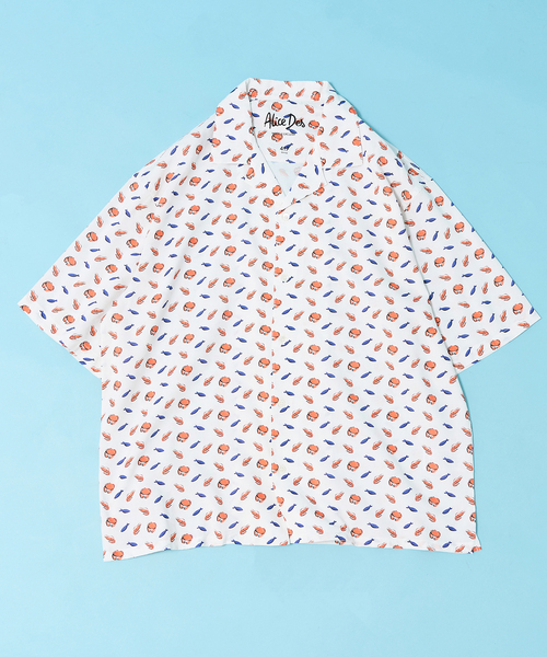 417 EDIFICE（フォーワンセブンエディフィス）の「【Alice Des】 オープンカラーシャツ（シャツ/ブラウス・メンズ・イエロー/ホワイト/ホワイト系その他/ブルー・MEDIUM/LARGE）」の3枚目の写真