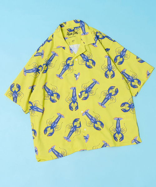 417 EDIFICE（フォーワンセブンエディフィス）の「【Alice Des】 オープンカラーシャツ（シャツ/ブラウス・メンズ・イエロー/ホワイト/ホワイト系その他/ブルー・MEDIUM/LARGE）」の4枚目の写真