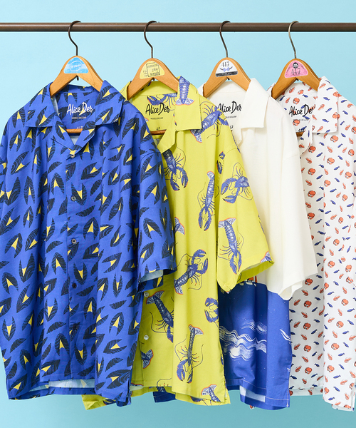 417 EDIFICE（フォーワンセブンエディフィス）の「【Alice Des】 オープンカラーシャツ（シャツ/ブラウス・メンズ・イエロー/ホワイト/ホワイト系その他/ブルー・MEDIUM/LARGE）」の5枚目の写真