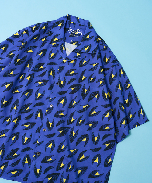 417 EDIFICE（フォーワンセブンエディフィス）の「【Alice Des】 オープンカラーシャツ（シャツ/ブラウス・メンズ・イエロー/ホワイト/ホワイト系その他/ブルー・MEDIUM/LARGE）」の9枚目の写真