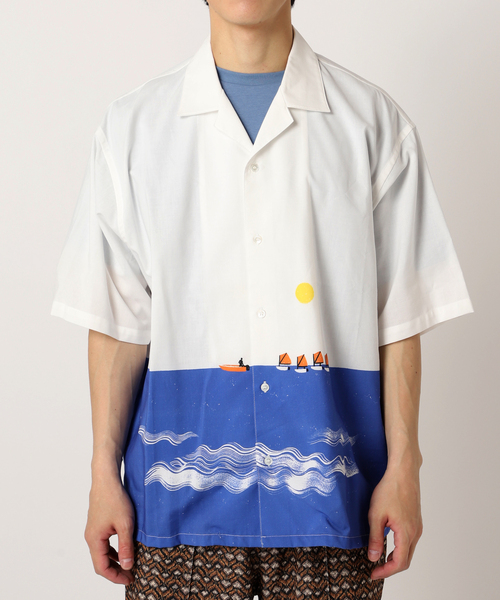 417 EDIFICE（フォーワンセブンエディフィス）の「【Alice Des】 オープンカラーシャツ（シャツ/ブラウス・メンズ・イエロー/ホワイト/ホワイト系その他/ブルー・MEDIUM/LARGE）」の11枚目の写真