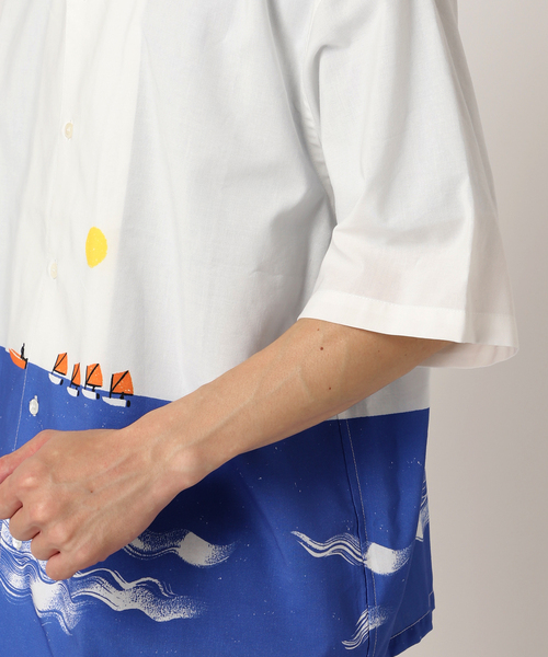 417 EDIFICE（フォーワンセブンエディフィス）の「【Alice Des】 オープンカラーシャツ（シャツ/ブラウス・メンズ・イエロー/ホワイト/ホワイト系その他/ブルー・MEDIUM/LARGE）」の17枚目の写真