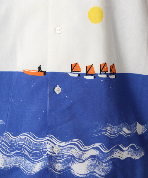 417 EDIFICE（フォーワンセブンエディフィス）の「【Alice Des】 オープンカラーシャツ（シャツ/ブラウス・メンズ・イエロー/ホワイト/ホワイト系その他/ブルー・MEDIUM/LARGE）」の19枚目の写真